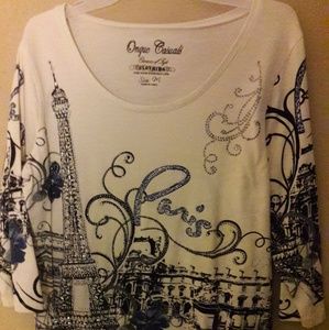 Onque Casuals Top - Paris Print Gently Used